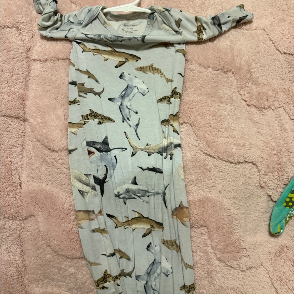 Shark Print Baby Sleep Gown